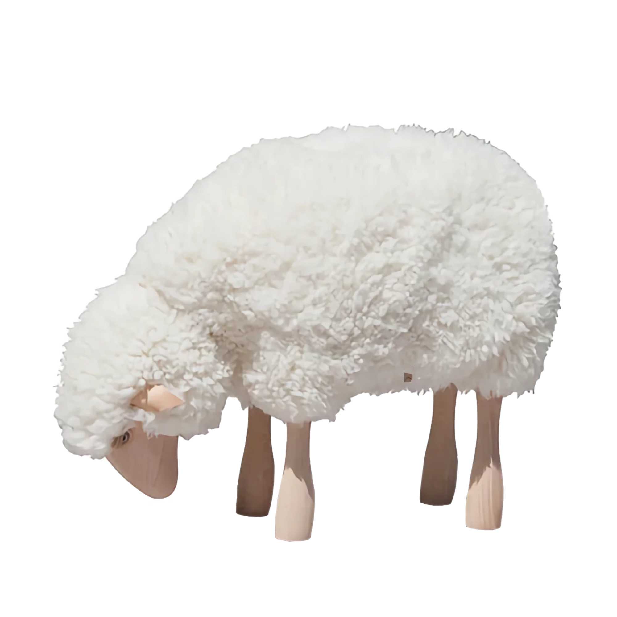Lamb Wool Plush Grazing Medium. White