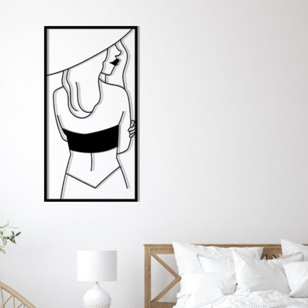 Lady With Hat Metal Wallart