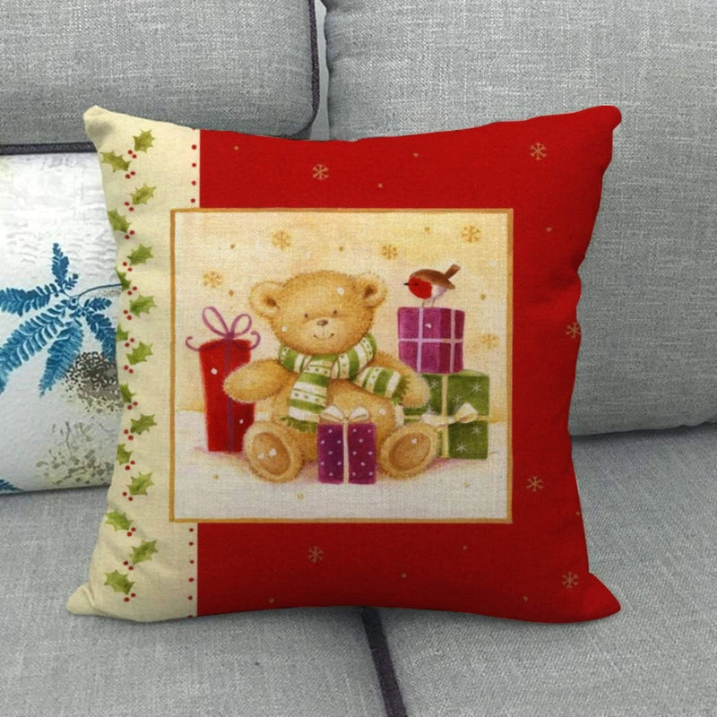Christmas Casual Cartoon Linen Pillow Cases Couch & Sofa Decor