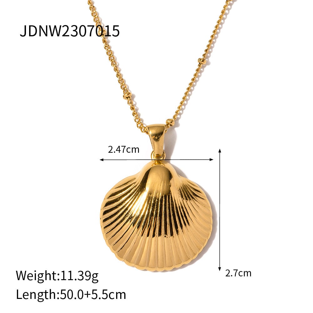 IG Style Shell Stainless Steel 18K Gold Plated Necklaces