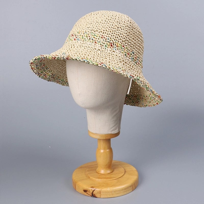 Women's Hawaiian Vacation Modern Style Solid Color Wide Eaves Straw Hat