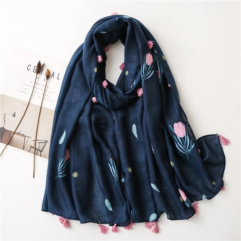 Pink Fashion Shawl Long Silk Scarf