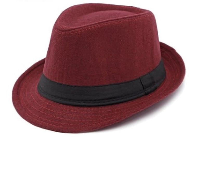Men's Basic Minimalist Solid Color Wide Eaves Fedora Hat