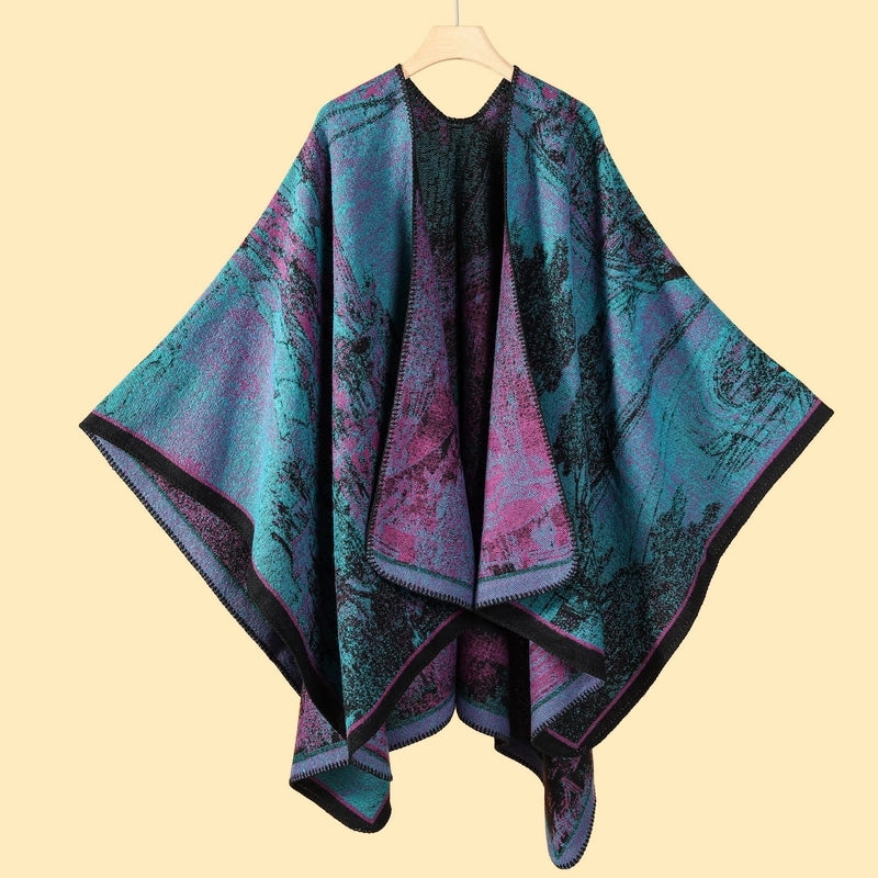 Women's Retro Graffiti Polyester Acrylic Oil Painting Shawl