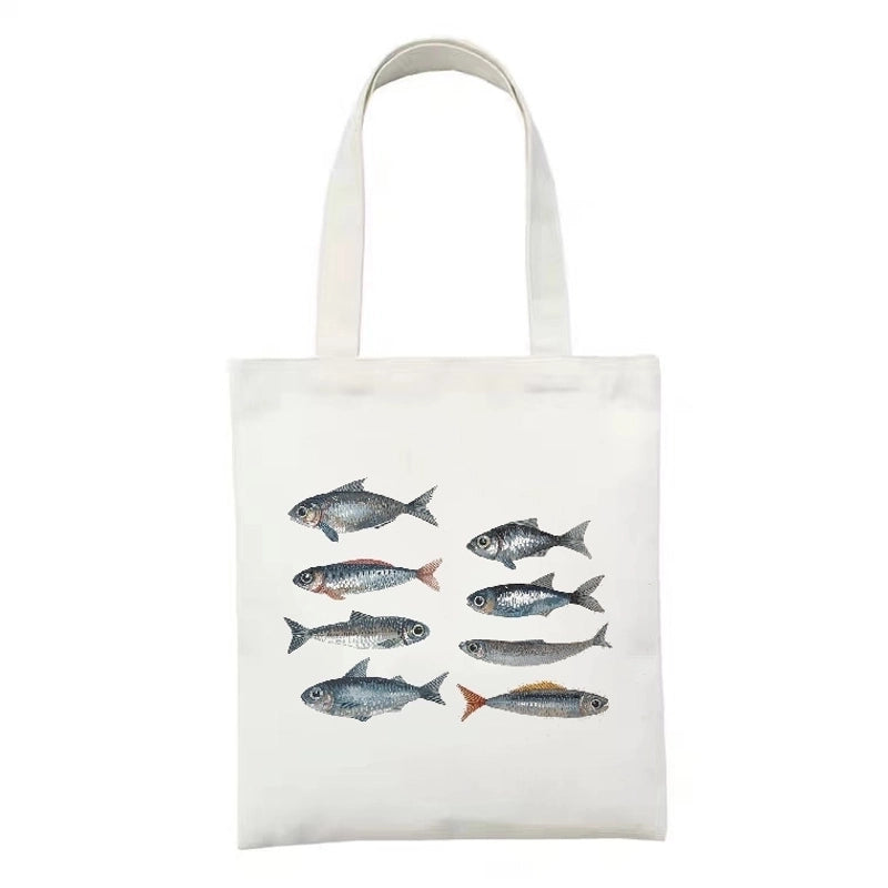 Women's Minimalist Artistic Animal Mushroom Butterfly Shopping Bags