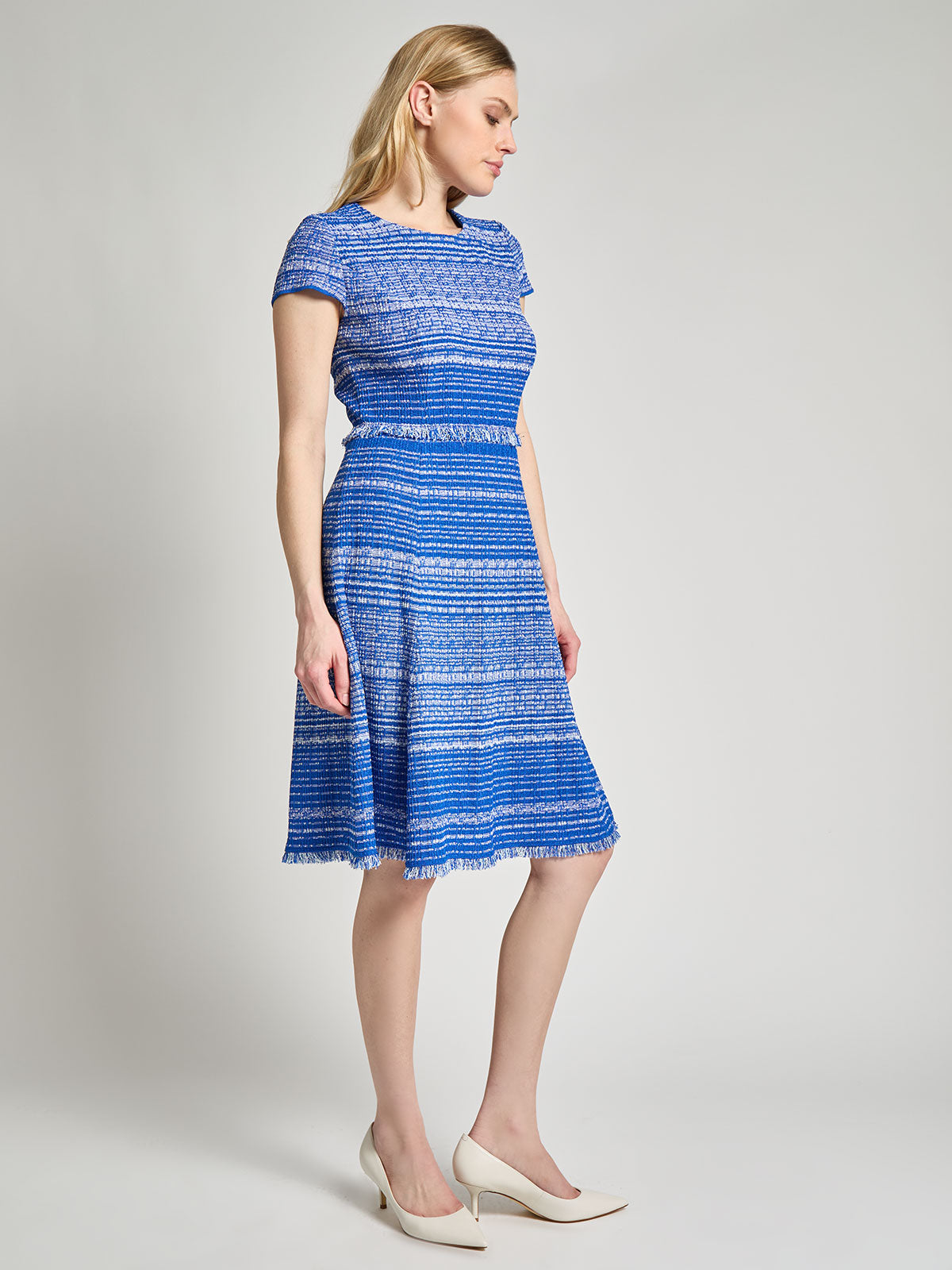 A-Line Melange Tweed Knit Dress - Modern Fit