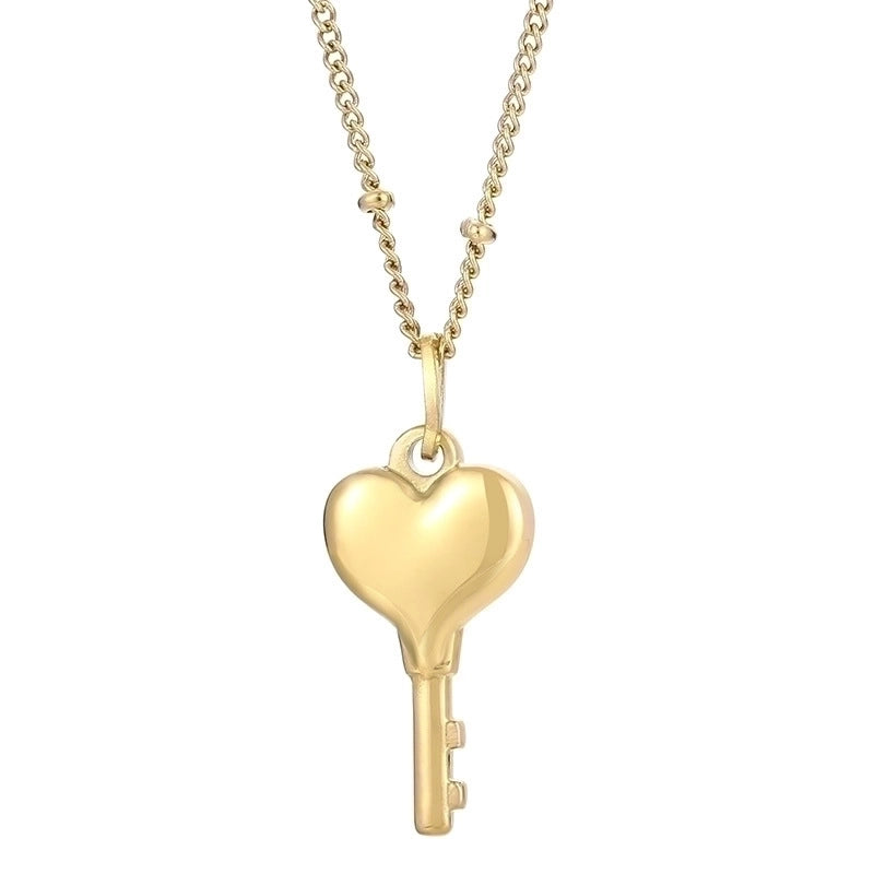 Minimalist Heart Shape Titanium Steel Resin 18K Gold Plated Inlay Pendant Necklace
