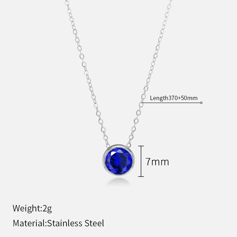 Minimalist Round 304 Stainless Steel Rhinestones Plating Stainless Steel Necklaces