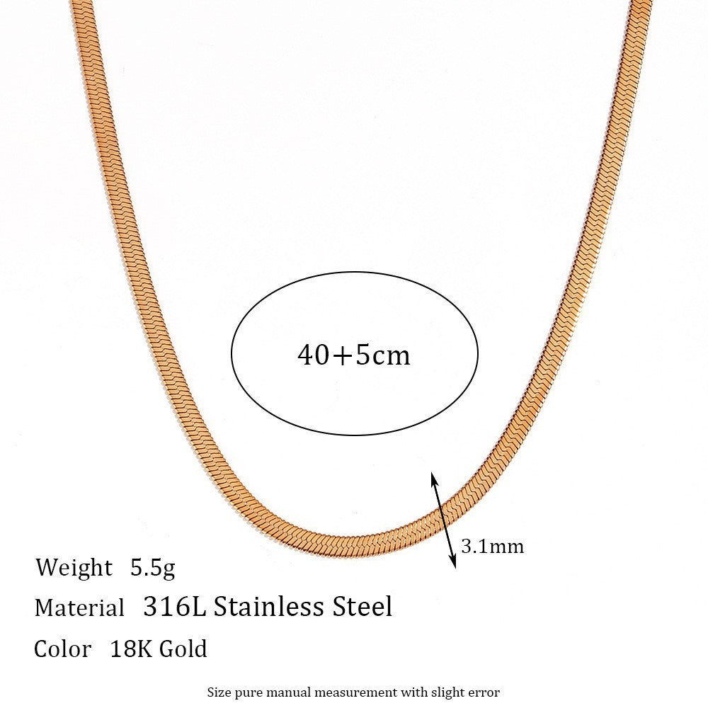 Minimalist Stripe Geometric Stainless Steel 18K Gold Plated Necklaces