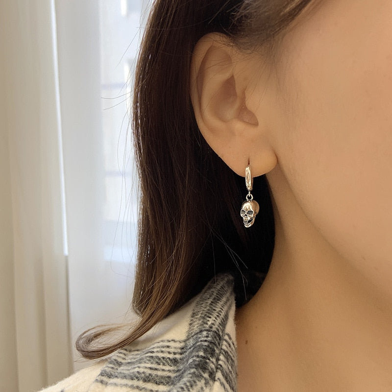Sterling Silver Skull Earrings