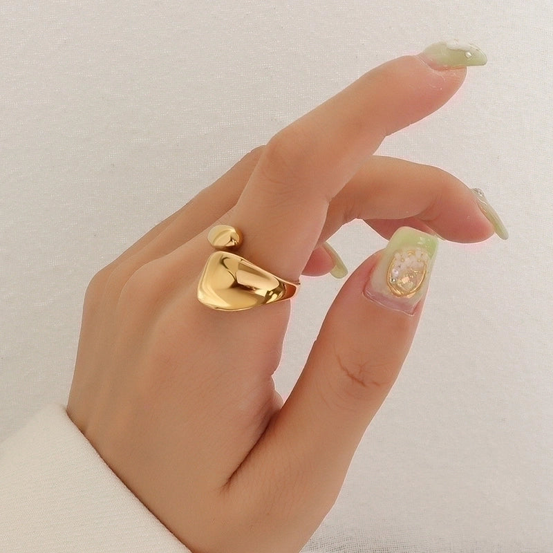 Geometric 304 Stainless Steel No Inlaid 18K Gold Plated Plating