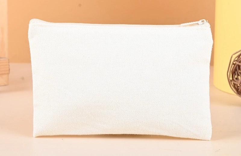 10 Pieces In Stock Blank Canvas Zipper Bag Canvas Cosmetic Bag Zipper Pencil Bag Canvas Bag Custom