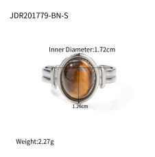 Unisex Round Geometric Stainless Steel Electroplating Rings