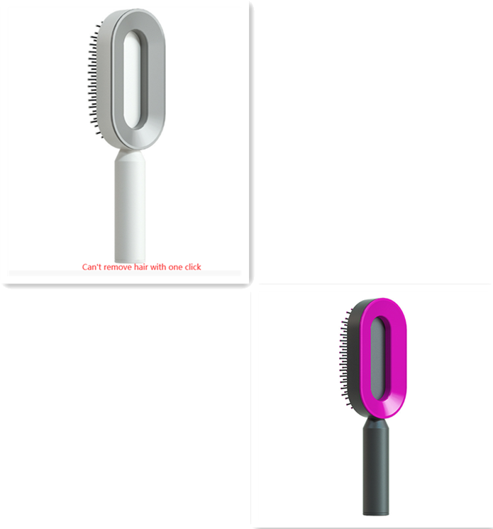 Self-cleaning hairbrush for women. One-button cleaning airbag to prevent hair loss