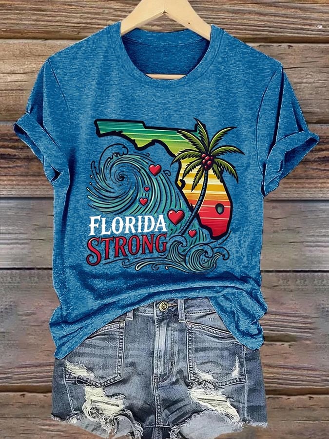 Women's Florida Strong Printed Crew Neck T-Shirt