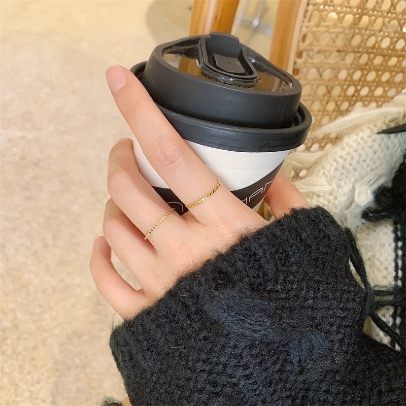 Minimalist Classic Style Solid Color Titanium Steel Rings In Bulk