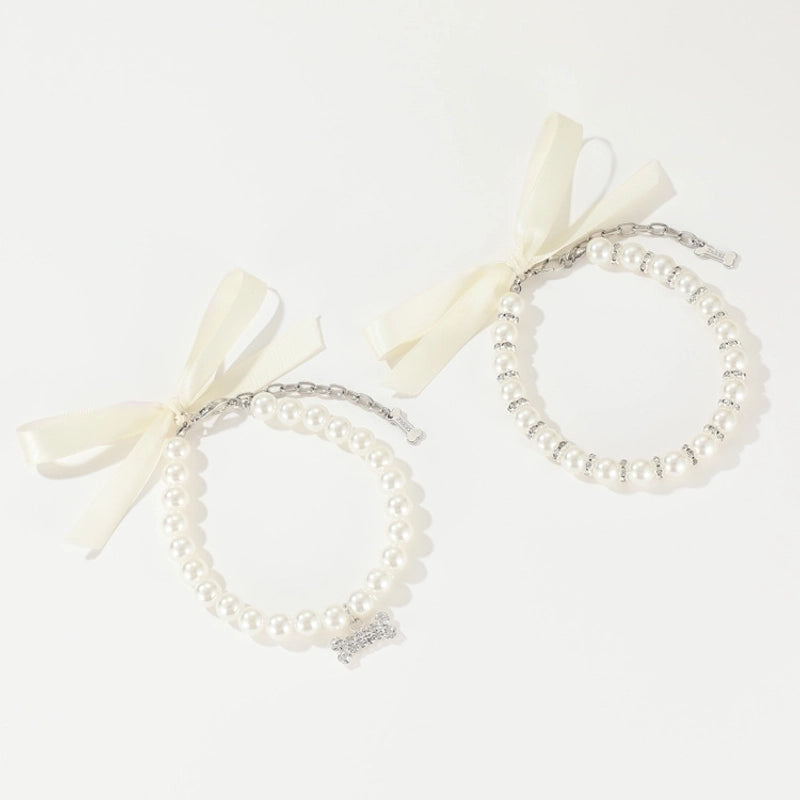 Cute Pet Supplies Leash Pearl Necklace