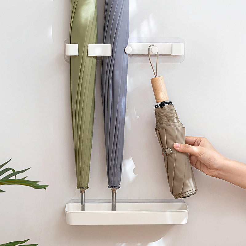 Wall-mounted Drainage Umbrella Stand Storage Rack Home Use Item Rack Umbrella Bucket Doorway Entrance Hanging Tool