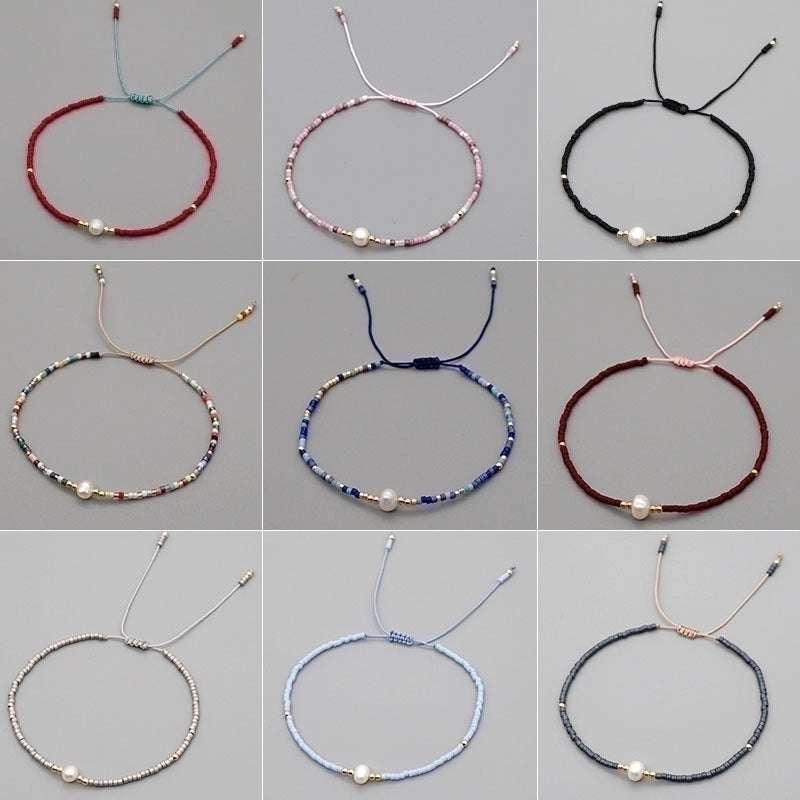 1 Piece Minimalist Circle Beaded Irregular Pearl Women's Bracelets