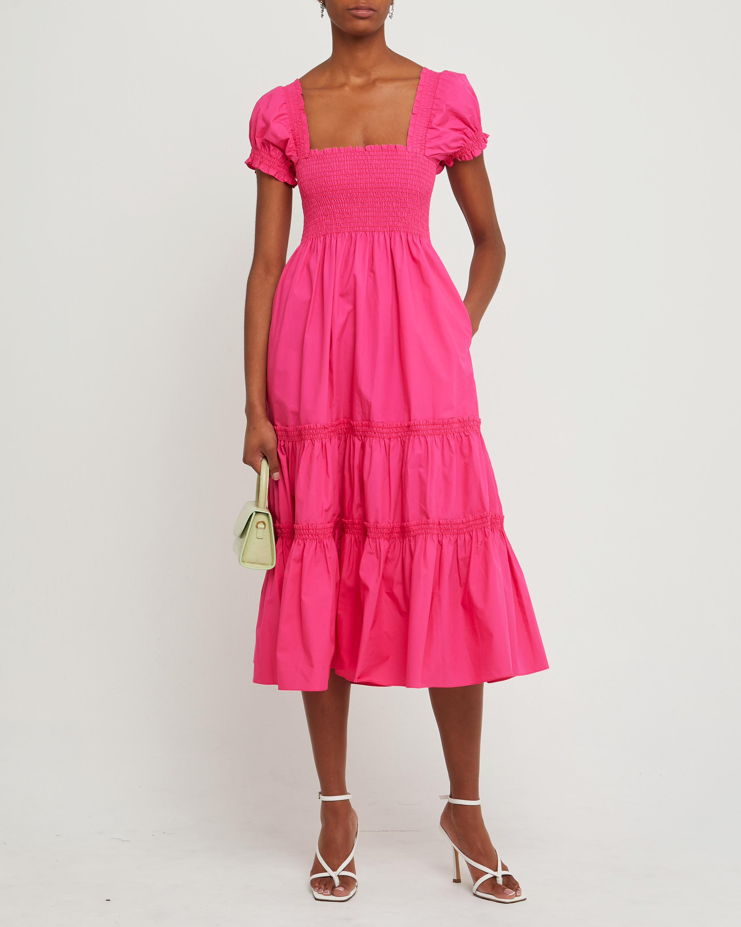 Square Neck Smocked Maxi Dress