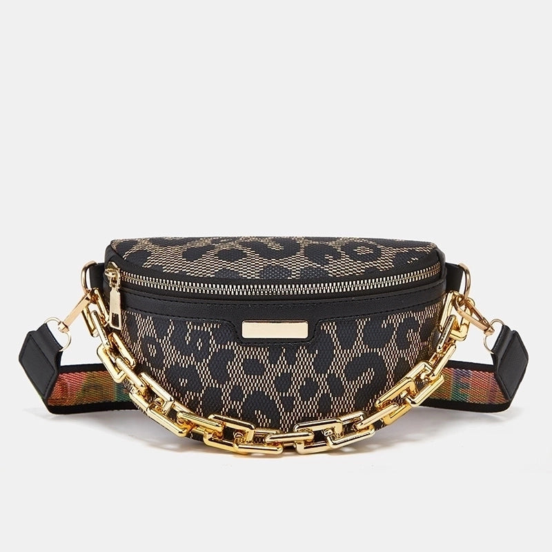 Women's Vintage Style Round Dots Color Block Pu Leather Waist Bags