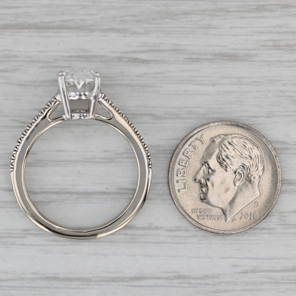 Lab Grown Oval Diamond Engagement Ring 18k White Gold Size 7 IGI 2.32ctw