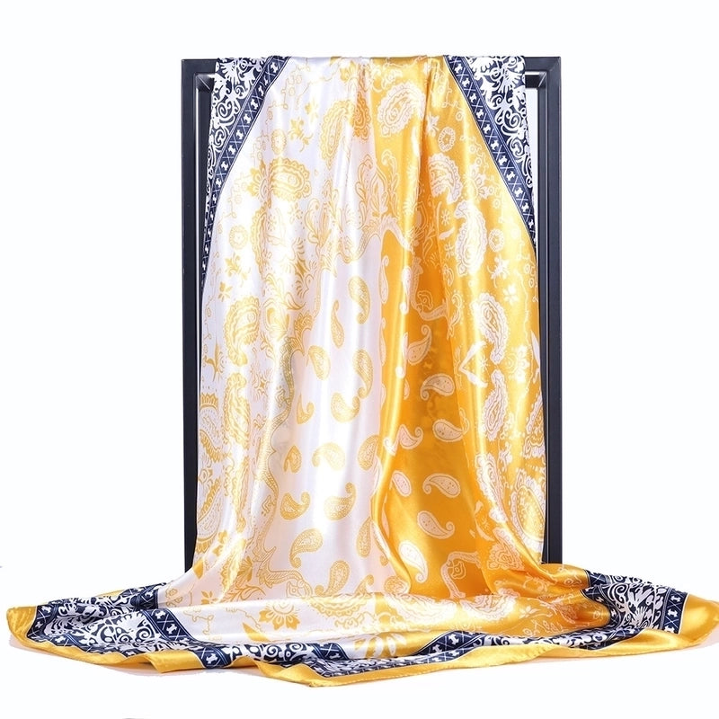 Women's Minimalist Flower Satin Printing Scarves & Gloves