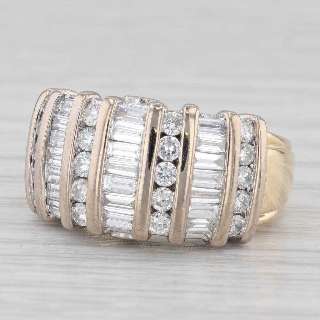 1.34ctw Baguette Diamond Ring 18k Yellow Gold Size 5.25-5.5
