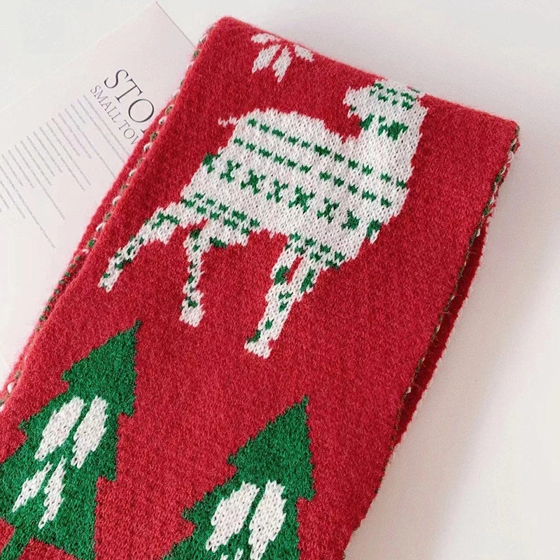 Red Elk Children's Knitted Scarf Winter Christmas Gift Student Warm Neck Set Baby's Wool Neck