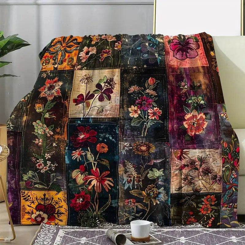 Casual Cartoon Flower Double-Sided Velvet Blanket Bedding