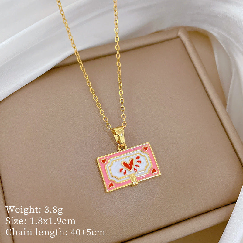 Copper Micro-Inlaid Cross Fashionable And Gorgeous Full Diamond Necklace For Women All-Match Clavicle Chain Titanium Steel