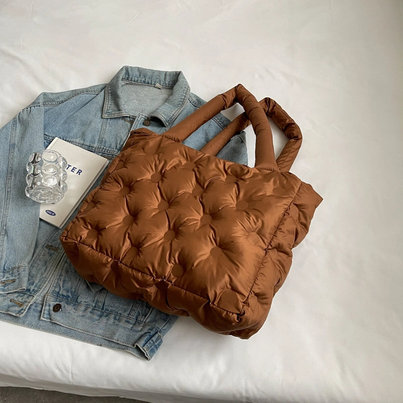 Women's Medium Cloth Solid Color Classic Style Square Zipper Tote Bag