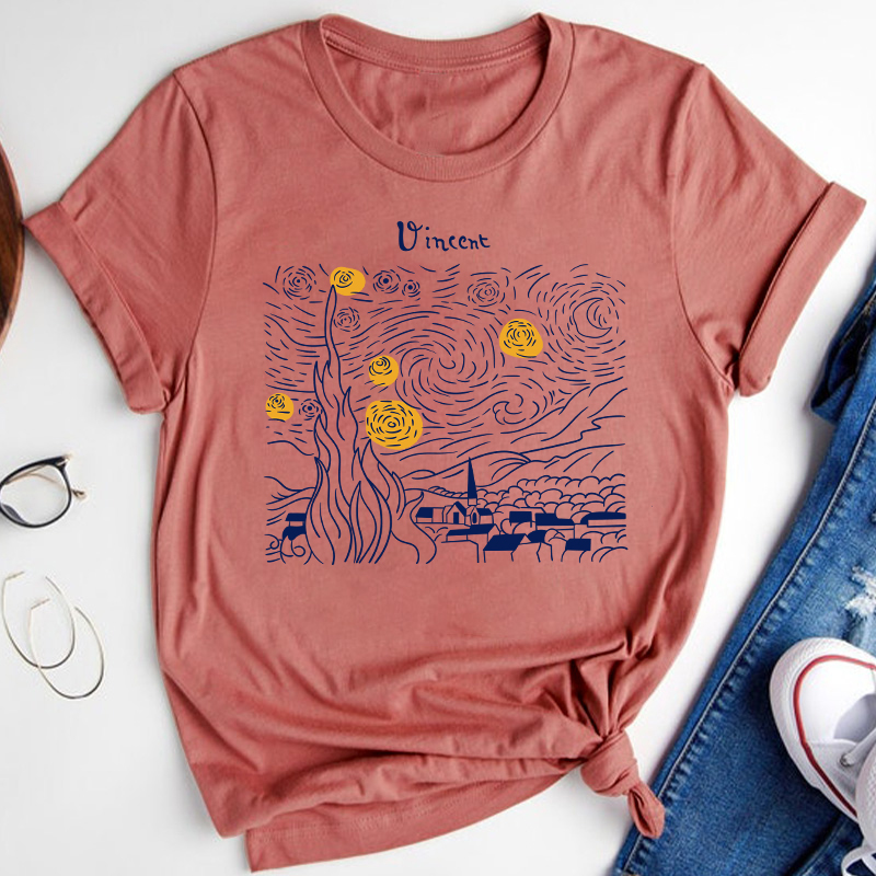 Vincent The Starry Night Teacher T-Shirt