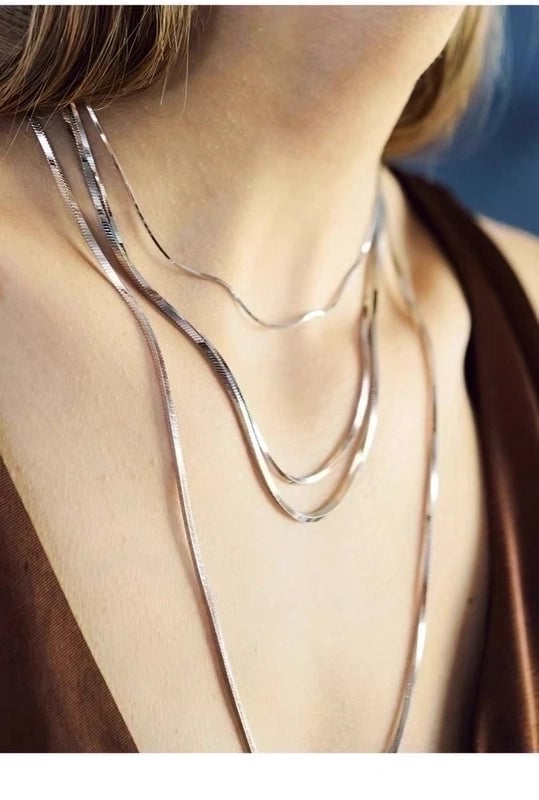 IG Style Basic Solid Color 304 Stainless Steel 18K Gold Plated Plating Stainless Steel Necklaces