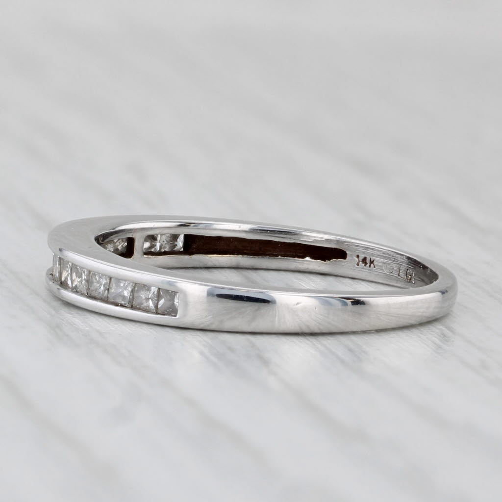 0.40ctw Diamond Wedding Ring 14k White Gold Size 7 Anniversary Stackable Band