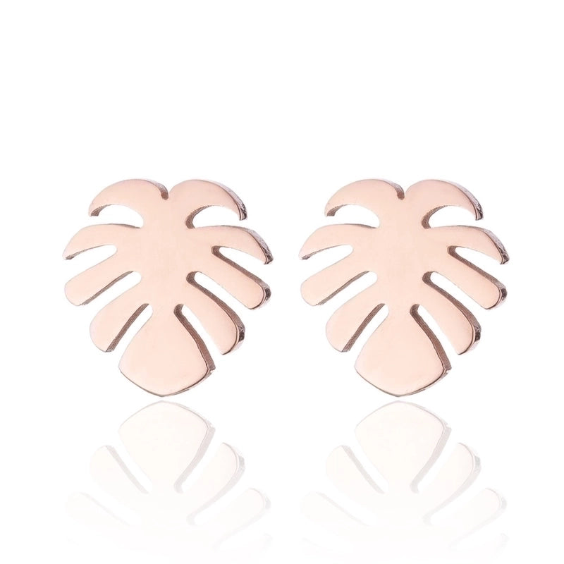 Fashion Palm Tree 304 Stainless Steel No Inlaid 18K Gold Plated Ear Studs