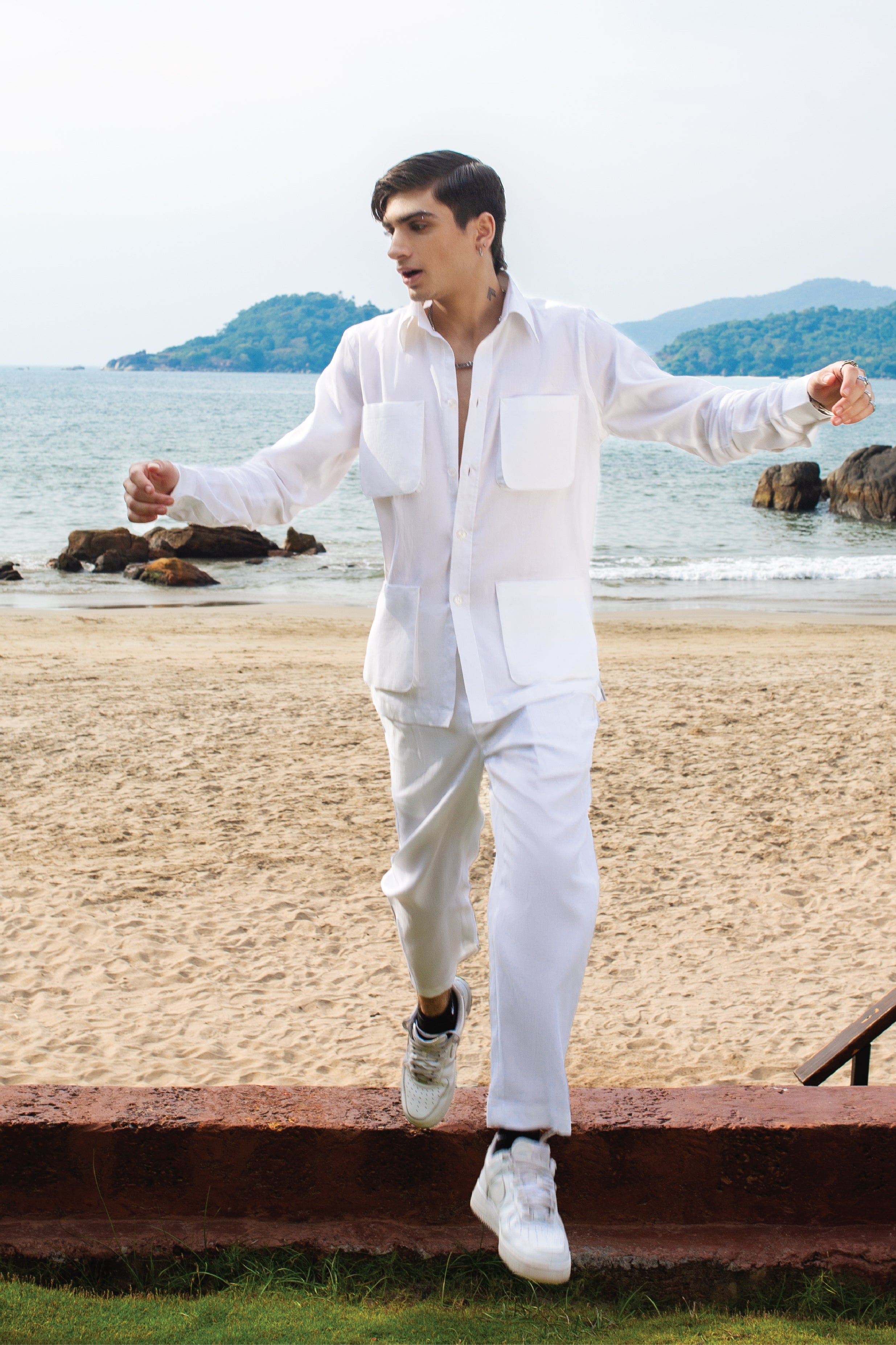 White CO-ORD Set For Men