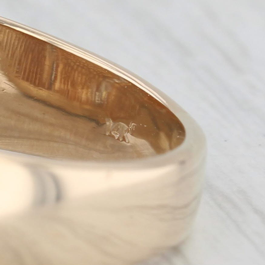 0.22ctw Diamond Men's Ring 14k Yellow Gold Engravable Signet Size 12.75