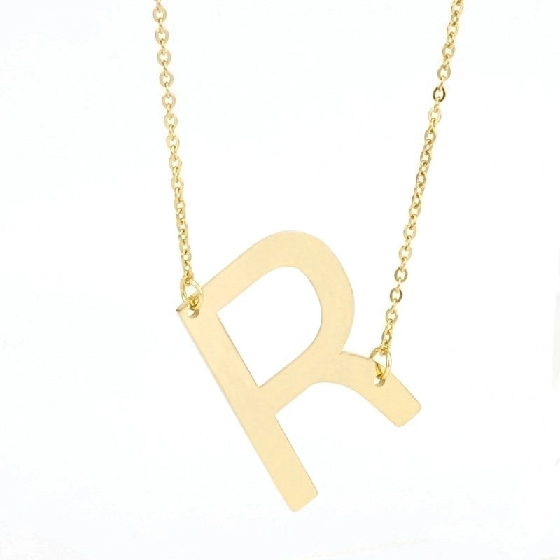 Fashion Letter 304 Stainless Steel 18K Gold Plated Plating Stainless Steel Necklaces