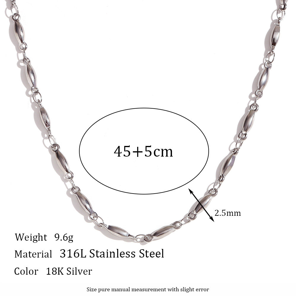Minimalist Stripe Geometric Stainless Steel Electroplating Necklaces