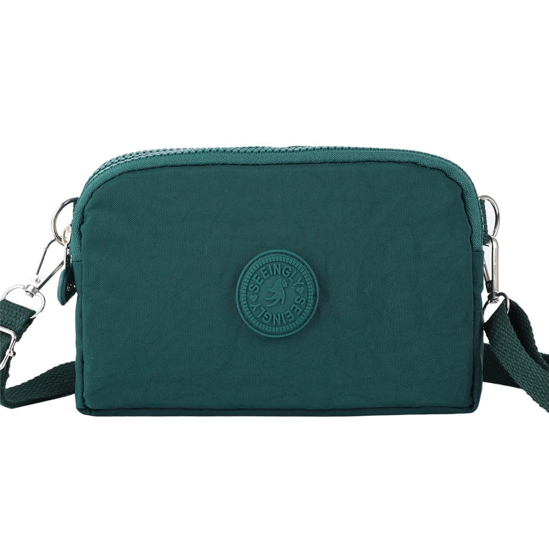 Unisex Medium Nylon Solid Color Basic Classic Style Zipper Phone Wallets