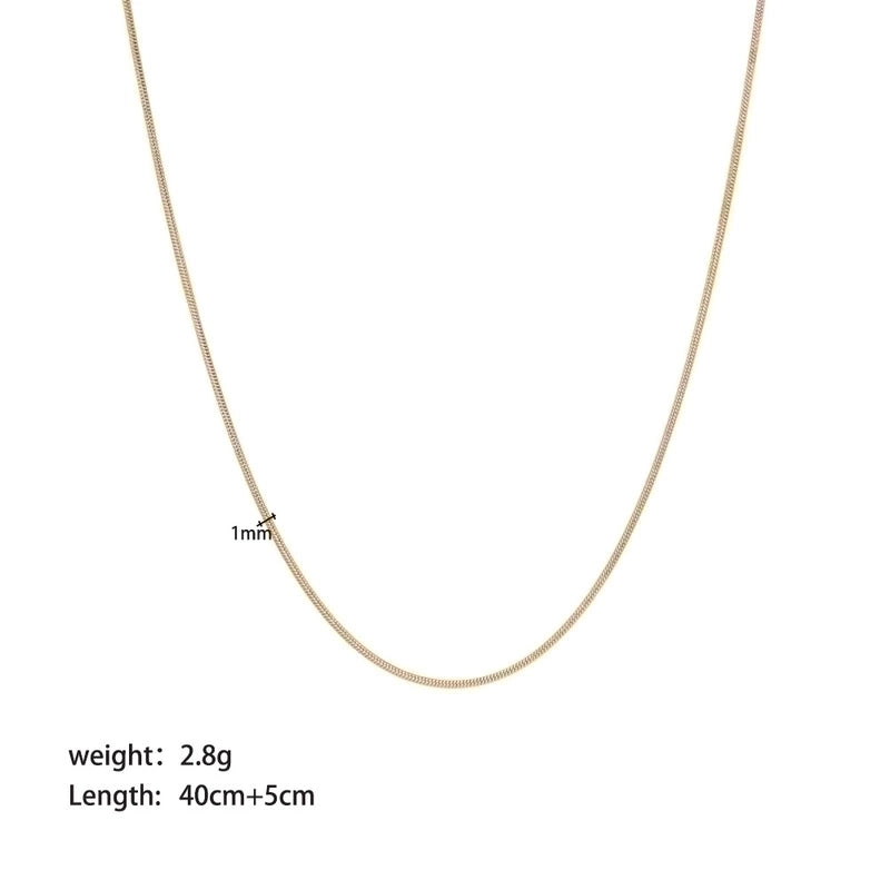 304 Stainless Steel 18K Gold Plated Streetwear Plating Metal Solid Color Sweater Chain Necklace
