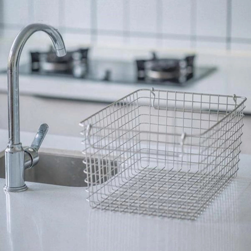 Minimalist Solid Color 304 Stainless Steel Storage Basket