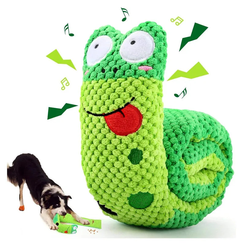 Indestructible Snail Dog Puzzle Feeder - Interactive & Squeaky Pet Toy