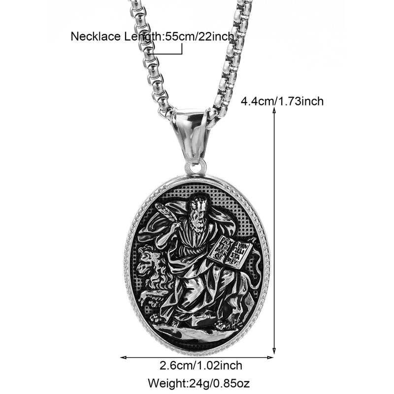 Modern Style Classic Style Portrait Cross Solid Color 304 Stainless Steel 18K Gold Plated Round Pendant Necklace