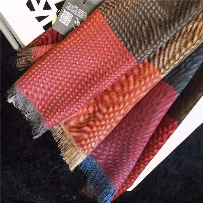Nepal Cashmere Nine Color Plaid Women's Scarf Autumn And Winter Warm Unisex Scarf Shawl