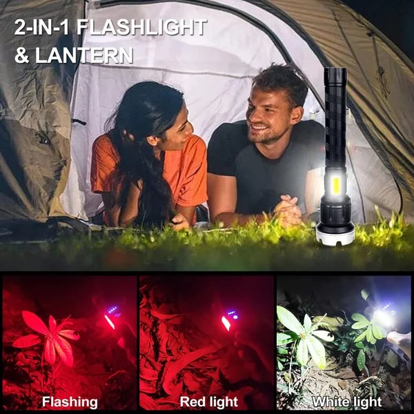 🔥🔥LED Rechargeable Tactical Laser Flashlight Super Bright