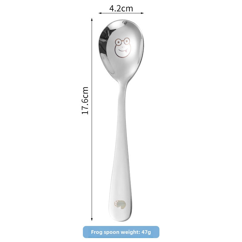 304 Stainless Steel Cartoon Spoon Food Supplement Spoon Baby Cute Spoon Baby Learning To Eat And Feed Spoon Children Spoon