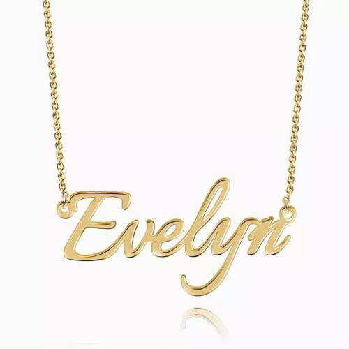 Personalized Name Necklace 14k Gold Plated