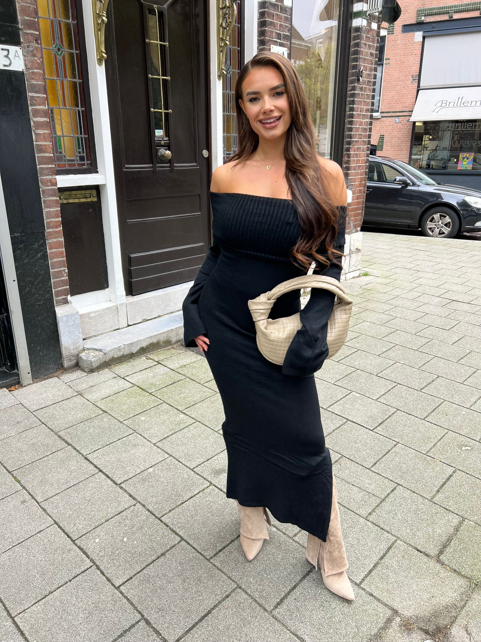 Gaby Off Shoulder Maxi Dress Black